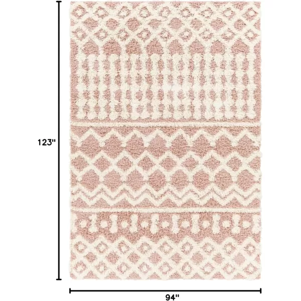 imageLivabliss Hapsburg Moroccan Shag Area Rug 67quot Square BeigeDusty Pink