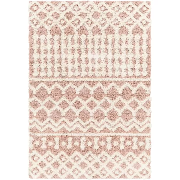 imageLivabliss Hapsburg Moroccan Shag Area Rug 67quot Square BeigeDusty Pink