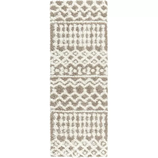 imageLivabliss Hapsburg Moroccan Shag Area Rug 67quot Square BeigeMedium Brown