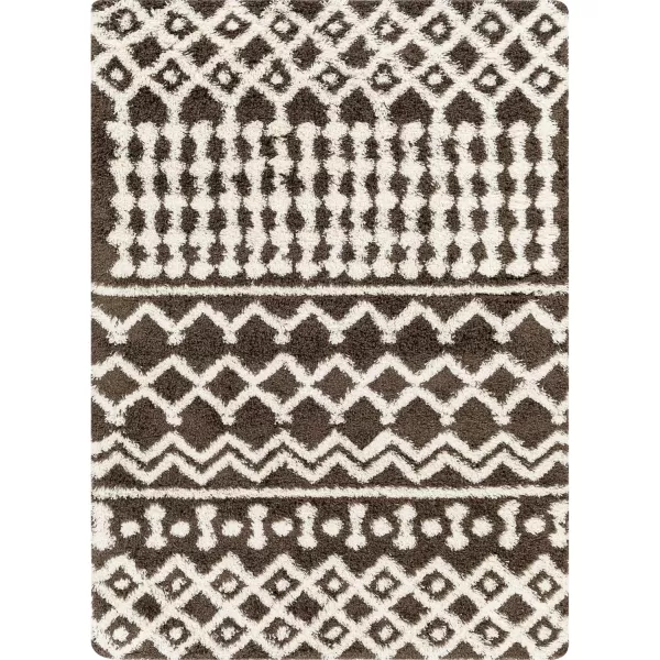 imageLivabliss Hapsburg Moroccan Shag Area Rug 67quot Square BeigeMedium Brown