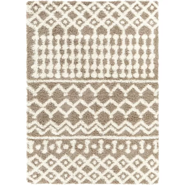 imageLivabliss Hapsburg Moroccan Shag Area Rug 67quot Square BeigeMedium Brown