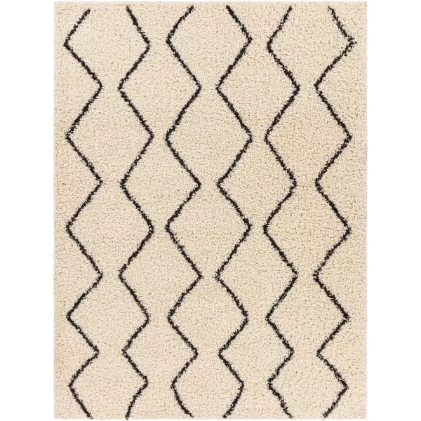 imageLivabliss Kasey Moroccan Shag Area Rug710quot x 10CreamCharcoalCreamCharcoal