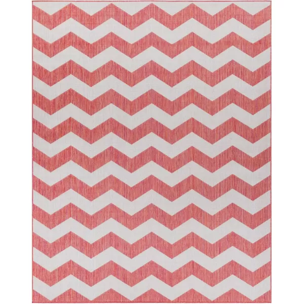 imageLivabliss Long Beach Outdoor Area Rug 53quot x 7 Red OrangeGrayRed OrangeGray