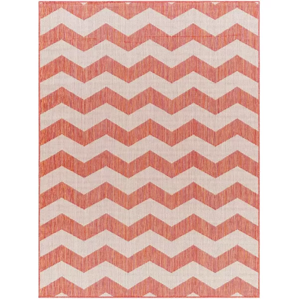 imageLivabliss Long Beach Outdoor Area Rug 53quot x 7 Red OrangeGrayRed OrangeGray