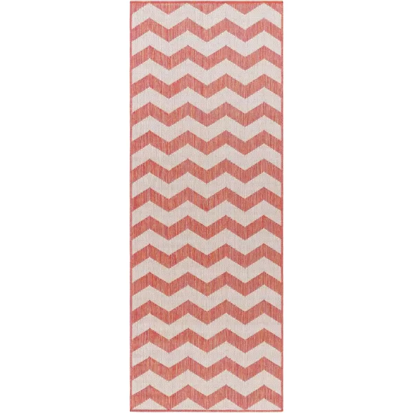 imageLivabliss Long Beach Outdoor Area Rug 53quot x 7 Red OrangeGrayRed OrangeGray