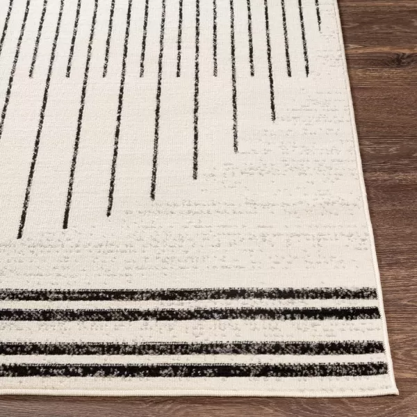 imageLivabliss Penrod Modern Geometric Runner Area Rug27quot x 73quotBlackIvory27 x 73