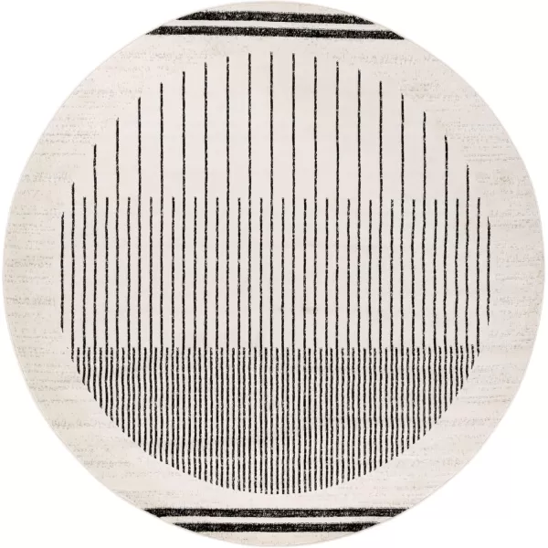 imageLivabliss Penrod Modern Geometric Runner Area Rug27quot x 73quotBlackIvory53 Round
