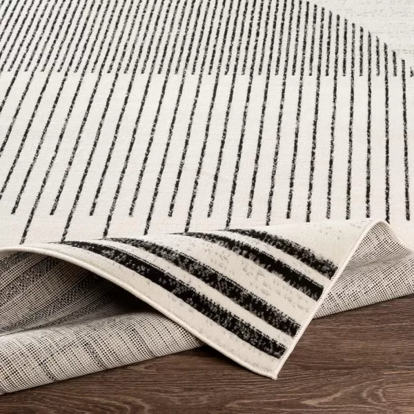 imageLivabliss Penrod Modern Geometric Runner Area Rug27quot x 73quotBlackIvory53 Round