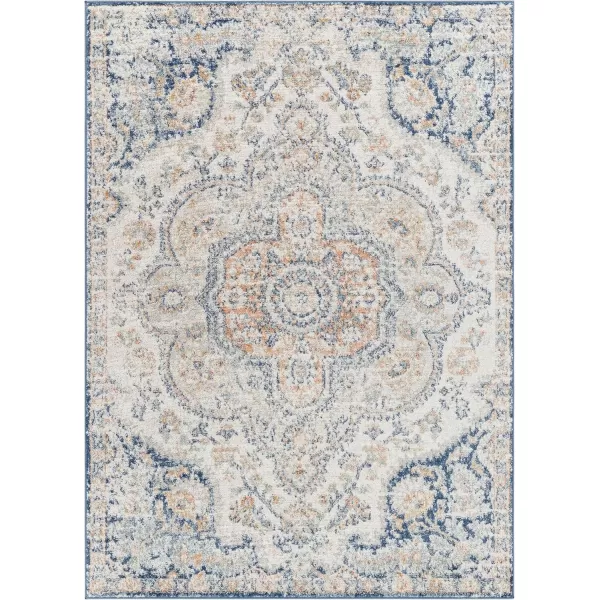 imageLivabliss Romaine Vintage Medallion Runner Area Rug 27quot x 76quot NavyBlueGray