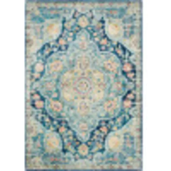 imageLivabliss Romaine Vintage Medallion Runner Area Rug 27quot x 76quot NavyNavy