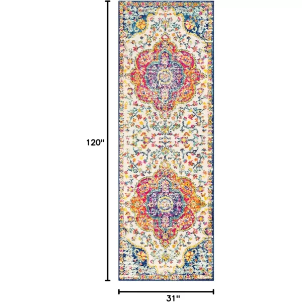 imageLivabliss Romaine Vintage Medallion Runner Area Rug 27quot x 76quot NavyOrange