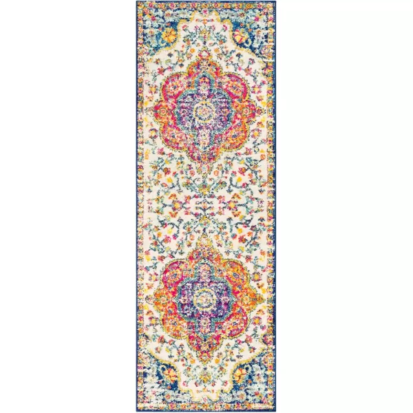 imageLivabliss Romaine Vintage Medallion Runner Area Rug 27quot x 76quot NavyOrange