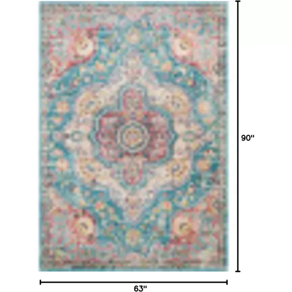 imageLivabliss Romaine Vintage Medallion Runner Area Rug 27quot x 76quot NavySky Blue