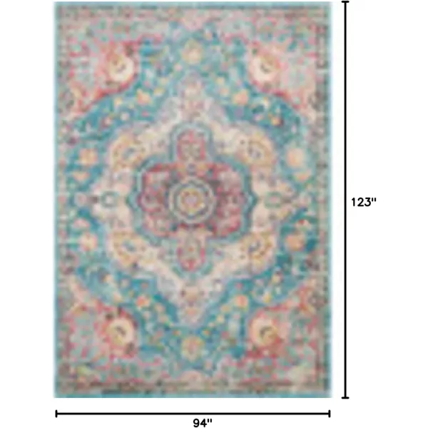 imageLivabliss Romaine Vintage Medallion Runner Area Rug 27quot x 76quot NavySky Blue