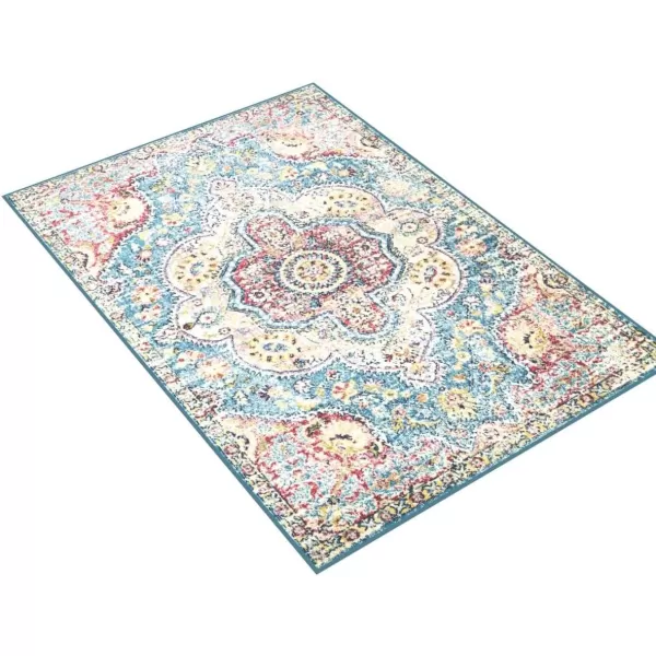 imageLivabliss Romaine Vintage Medallion Runner Area Rug 27quot x 76quot NavySky Blue