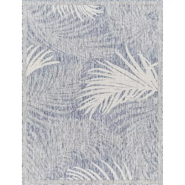 imageLivabliss Sawyer Coastal Palm Outdoor Area Rug 53quot x 7 TaupeKhakiBlue