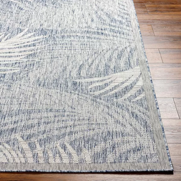 imageLivabliss Sawyer Coastal Palm Outdoor Area Rug 53quot x 7 TaupeKhakiBlue