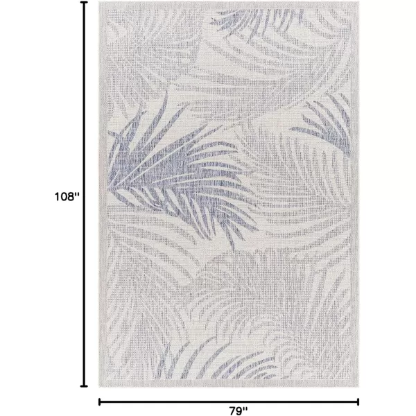 imageLivabliss Sawyer Coastal Palm Outdoor Area Rug 53quot x 7 TaupeKhakiCreamBlue