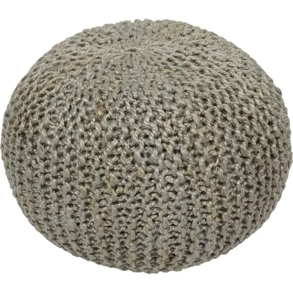 imageLivabliss Berma Knitted Jute Round Pouf14quotH x 20quotW x 20quotDBeigeSlate