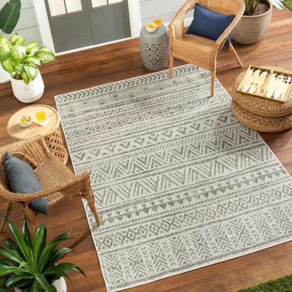 imageLivabliss Eagean Global Tribal Outdoor Area Rug53quot x 77quot GreenGreen