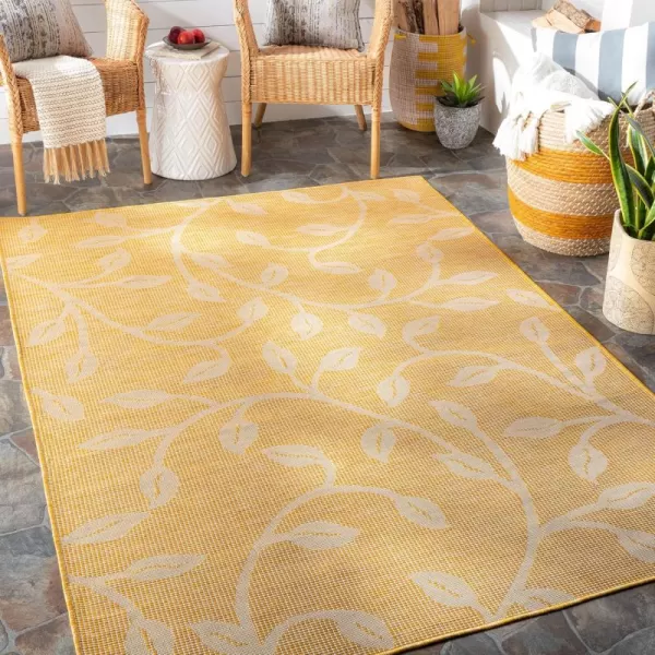 imageLivabliss Verdi Outdoor Traditional Area Rug 51quot x 7 Yellow