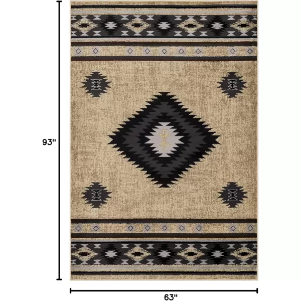 imageArtistic Weavers Celtia Area Rug 53quot x 79quot Black and TanCharcoal and Dark Gray