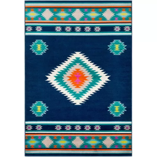 imageArtistic Weavers Celtia Area Rug 53quot x 79quot Black and TanNavy and Aqua