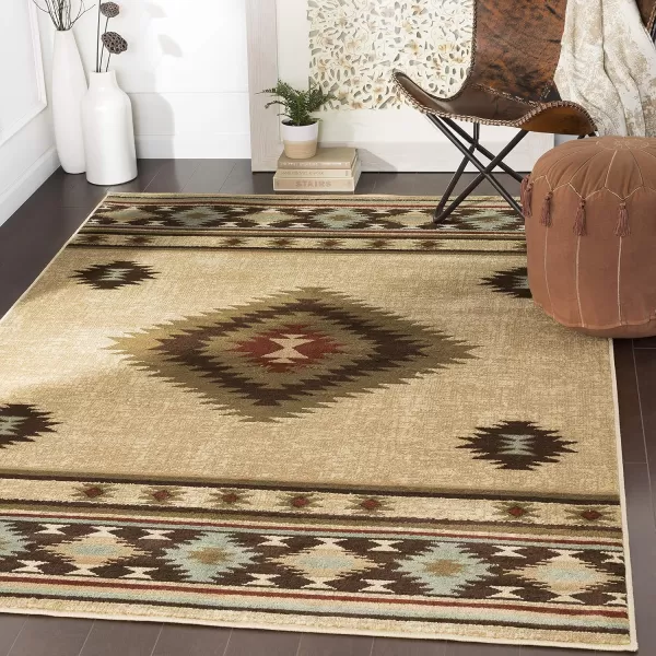 imageArtistic Weavers Celtia Area Rug 53quot x 79quot Black and TanOlive and Burgundy