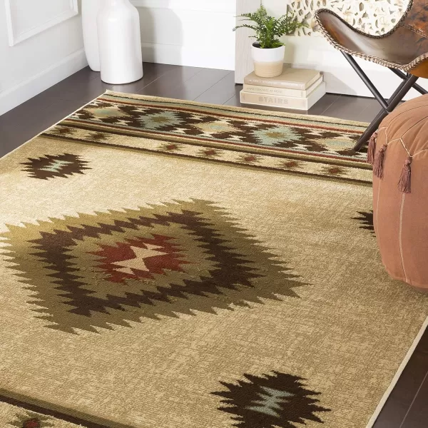 imageArtistic Weavers Celtia Area Rug 53quot x 79quot Black and TanOlive and Burgundy