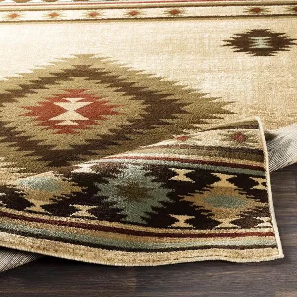 imageArtistic Weavers Celtia Area Rug 53quot x 79quot Black and TanOlive and Burgundy