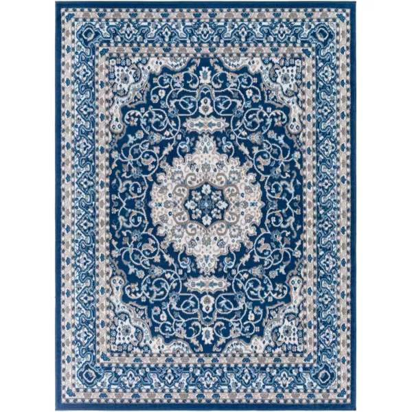 imageArtistic Weavers Medallion Vintage Mikka Area Rug 5 ft 3 in x 7 ft WhiteNavyNavy