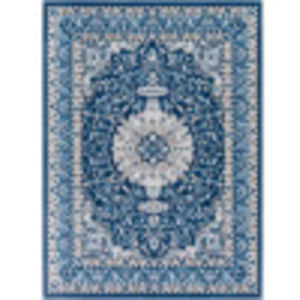 imageArtistic Weavers Medallion Vintage Mikka Area Rug 5 ft 3 in x 7 ft WhiteNavyNavy