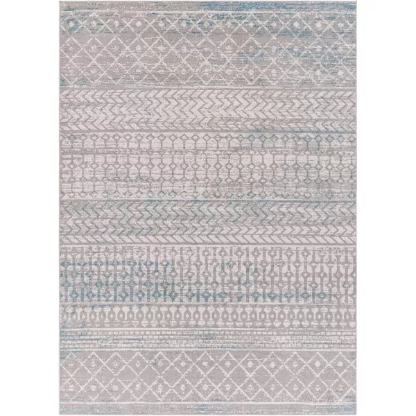 imageLivabliss Chester Boho Moroccan Washable Area Rug53quot x 7 Light GreyBlueGrey