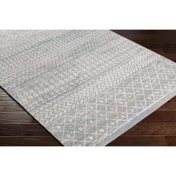 imageLivabliss Chester Boho Moroccan Washable Area Rug53quot x 7 Light GreyBlueGrey