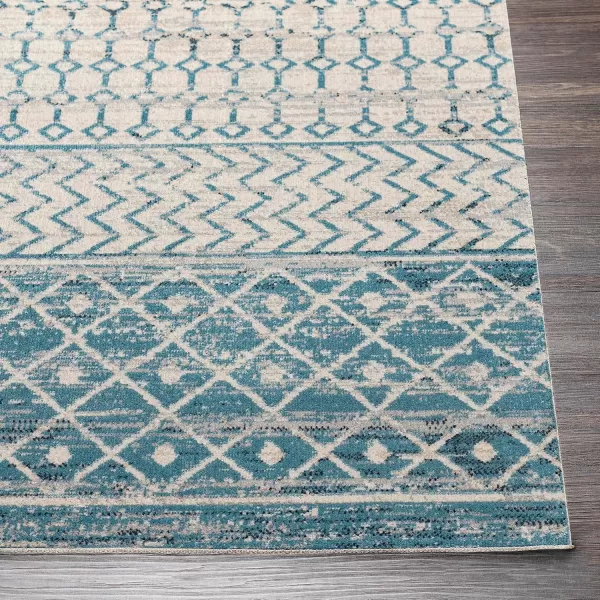 imageLivabliss Chester Boho Moroccan Washable Area Rug53quot x 7 Light GreyNavyMulti