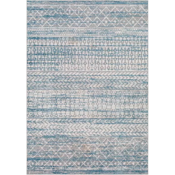 imageLivabliss Chester Boho Moroccan Washable Area Rug53quot x 7 Light GreyNavyMulti