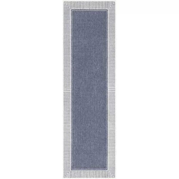 imageLivabliss Hampshire Solid Border Outdoor Area Rug 53quot x 77quot BlackDenim