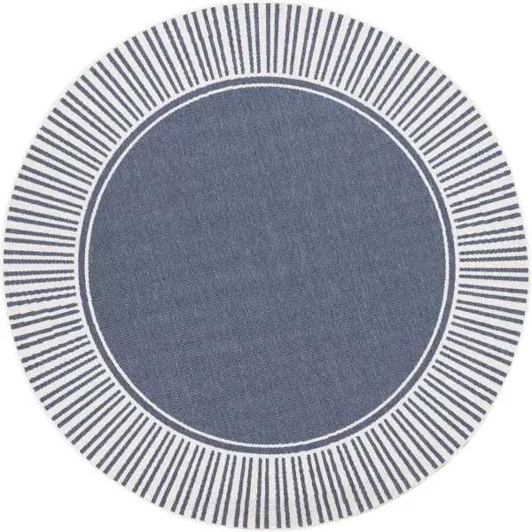 imageLivabliss Hampshire Solid Border Outdoor Area Rug 53quot x 77quot BlackDenim