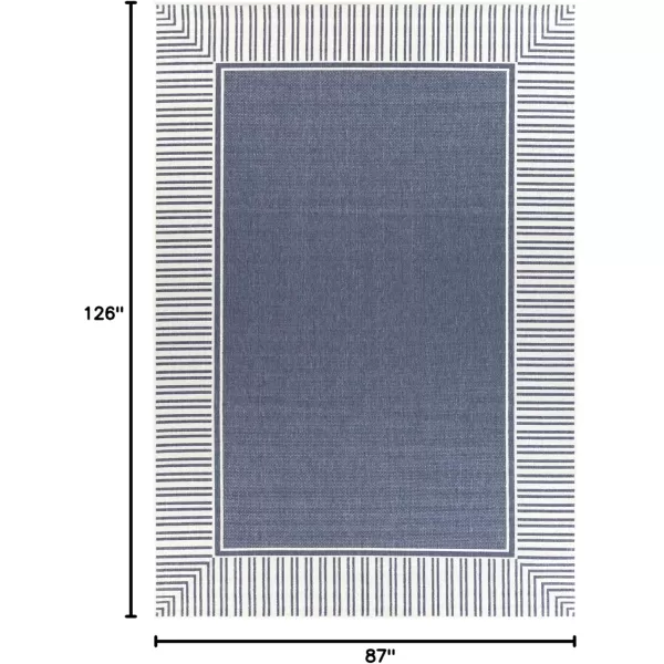 imageLivabliss Hampshire Solid Border Outdoor Area Rug 53quot x 77quot BlackDenim