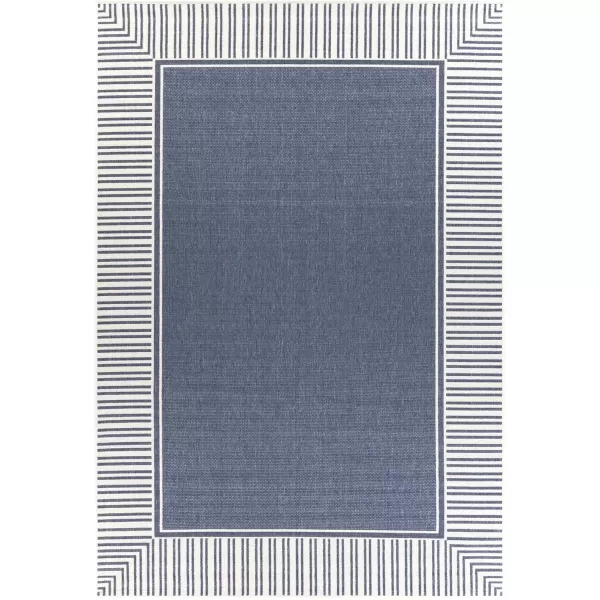 imageLivabliss Hampshire Solid Border Outdoor Area Rug 53quot x 77quot BlackDenim