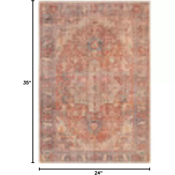 imageLivabliss Nico Vintage Floral Washable Area Rug53quot x 73quot Burnt OrangeNavy2 x 211