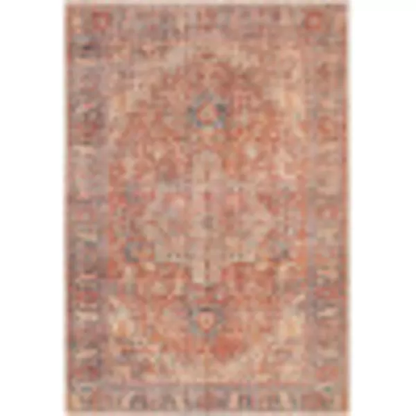 imageLivabliss Nico Vintage Floral Washable Area Rug53quot x 73quot Burnt OrangeNavy2 x 211