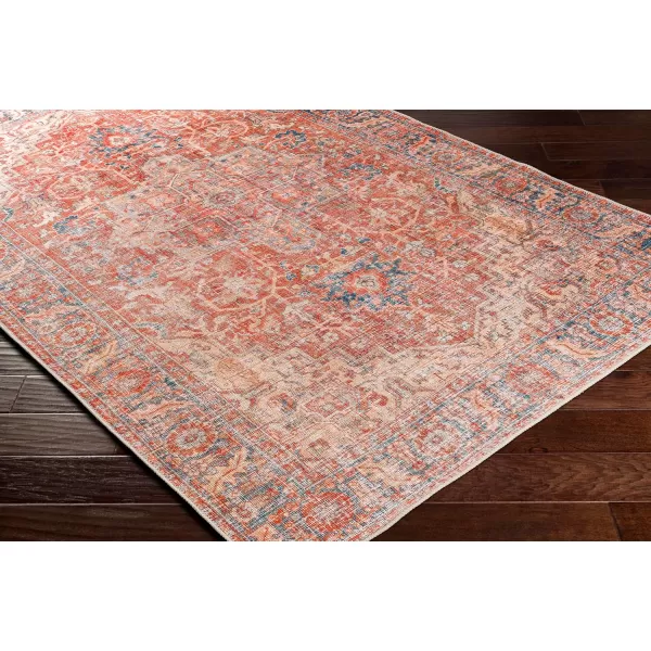 imageLivabliss Nico Vintage Floral Washable Area Rug53quot x 73quot Burnt OrangeNavy53 x 73