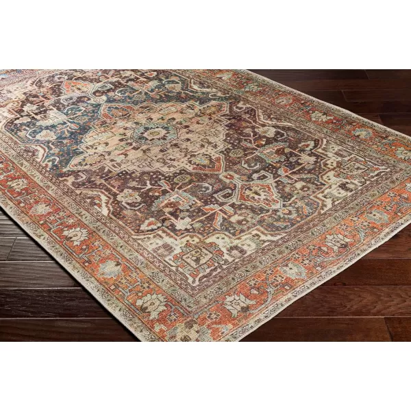 imageLivabliss Nico Vintage Medallion Washable Area Rug53quot x 73quot Burnt OrangeTeal2 x 211