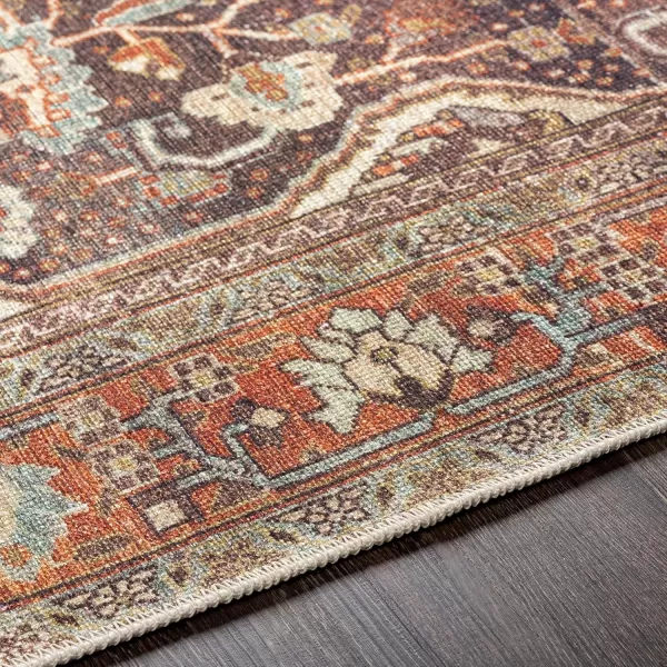 imageLivabliss Nico Vintage Medallion Washable Area Rug53quot x 73quot Burnt OrangeTeal2 x 211