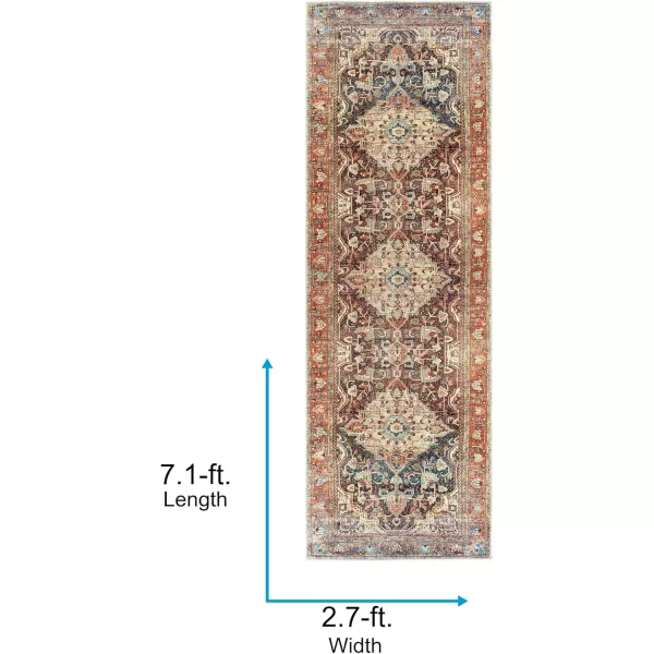 imageLivabliss Nico Vintage Medallion Washable Area Rug53quot x 73quot Burnt OrangeTeal27 x 710