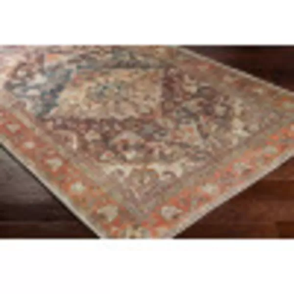 imageLivabliss Nico Vintage Medallion Washable Area Rug53quot x 73quot Burnt OrangeTeal53 x 73