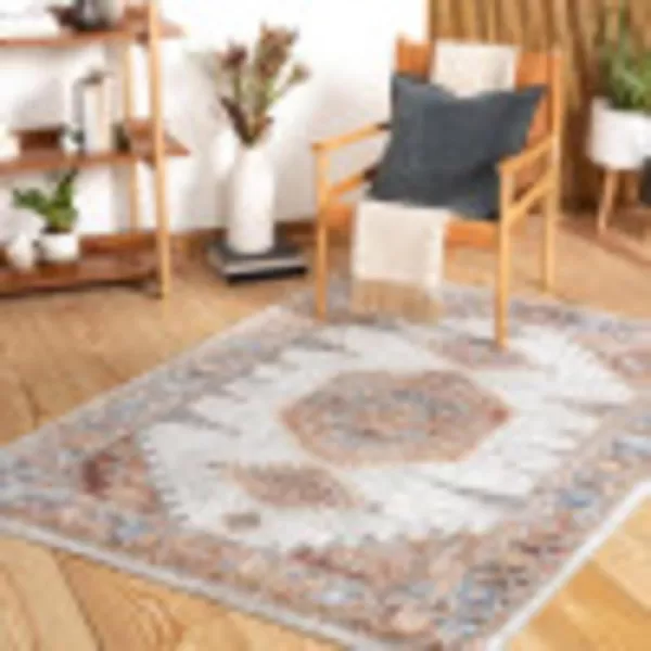 imageArtistic Weavers Amin Traditional Medallion Area Rug 53quot x 7 OrangeDenimOrangeDenim