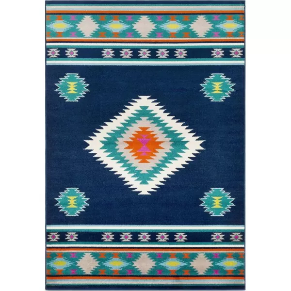 imageArtistic Weavers Celtia Area Rug 53quot x 79quot Black and TanNavy and Aqua