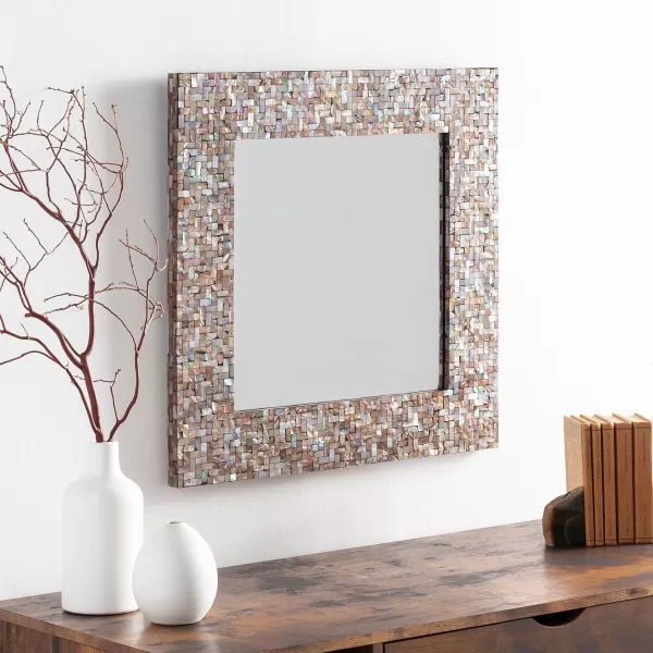 imageLivabliss Artistic Weavers Sand Pearl Mirror 24quot H x 24quot W Bronze